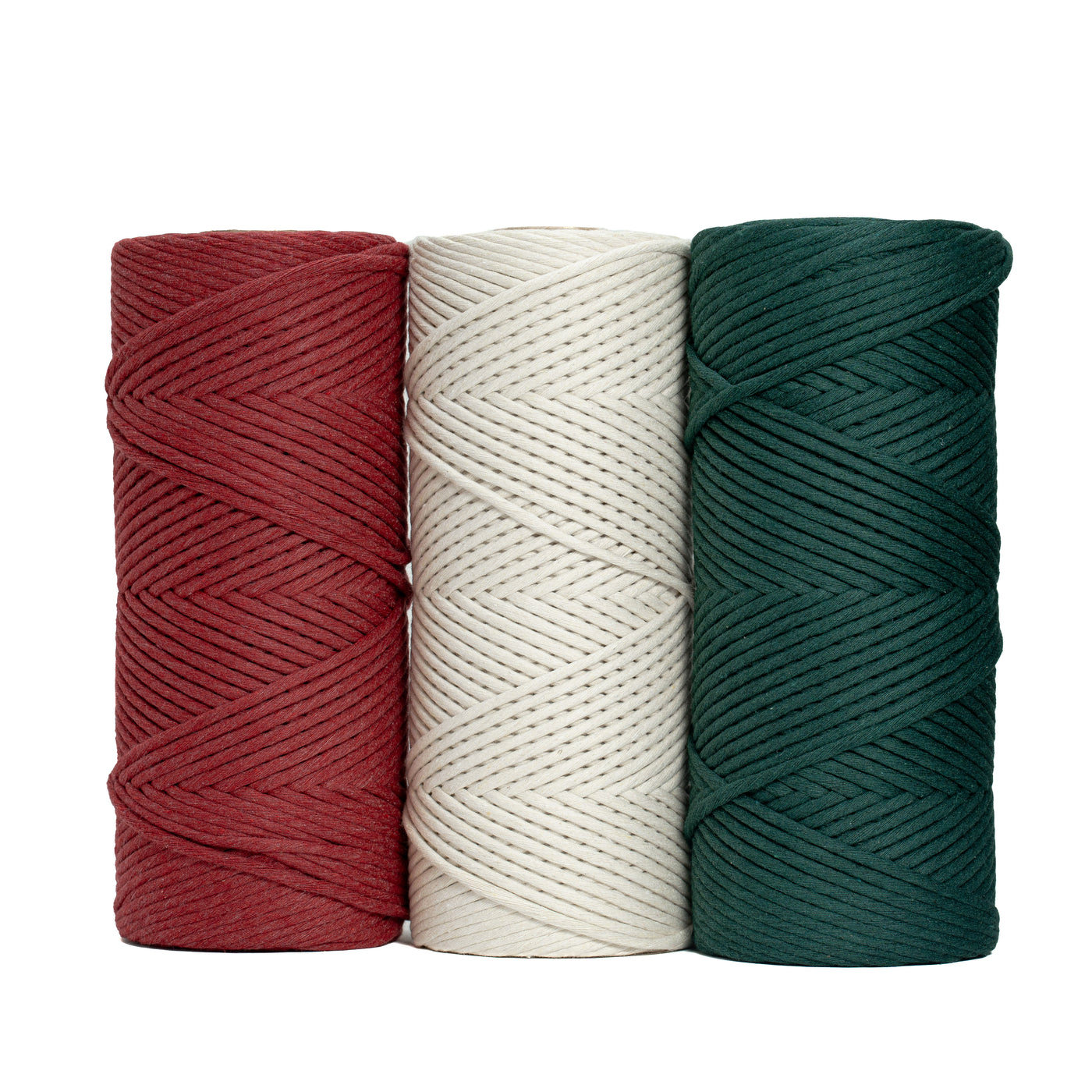 HOLIDAY BUNDLE - BERRY RED. OFF WHITE & FOREST GREEN - 720 ft