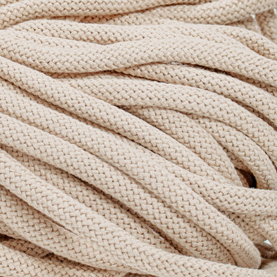 Braided Recycled Cotton Cord 9mm - Almond