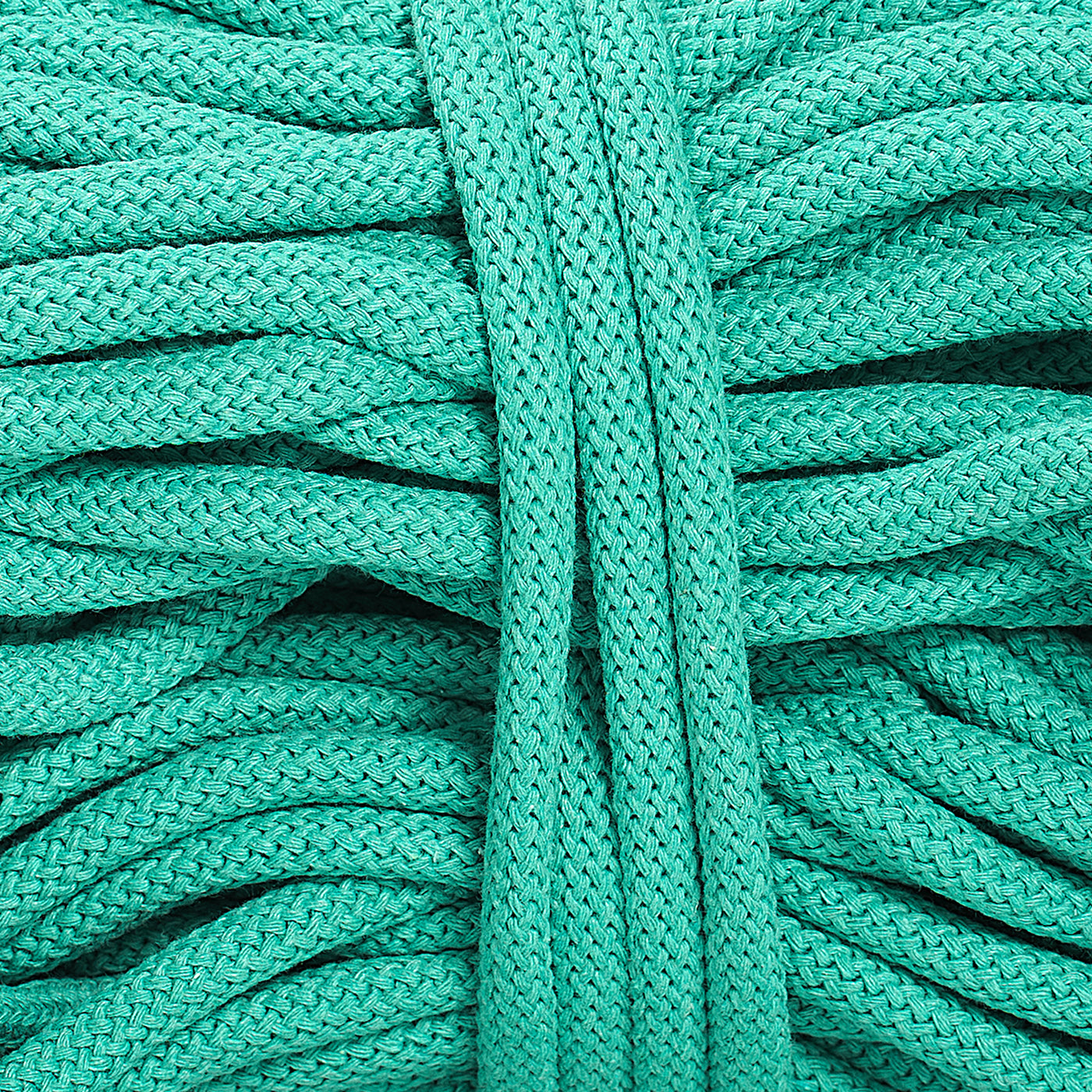 Braided Recycled Cotton Cord 9mm - Caribbean Sea