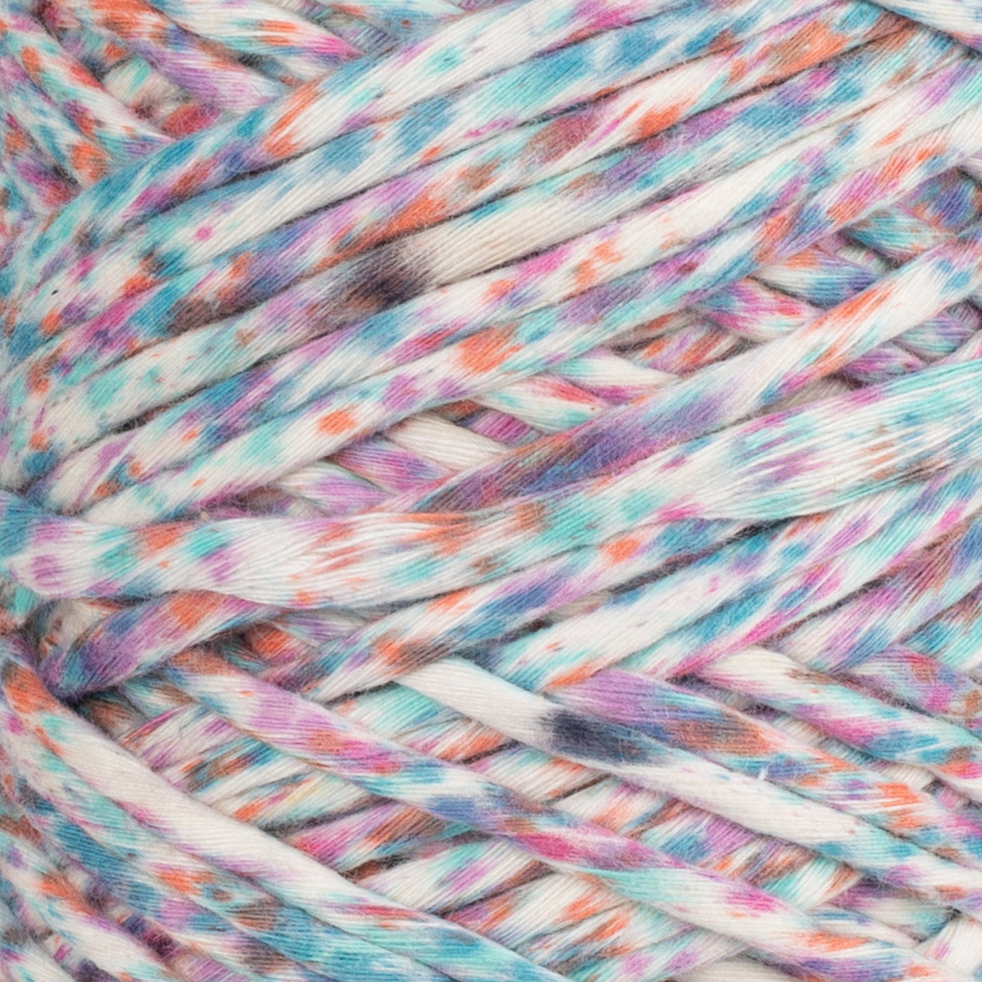 Hand Painted Confetti Soft Cotton Cord 4mm - 1 Single Strand - Aurora