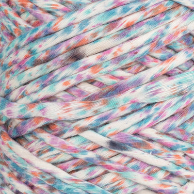 Hand Painted Confetti Soft Cotton Cord 4mm - 1 Single Strand - Aurora