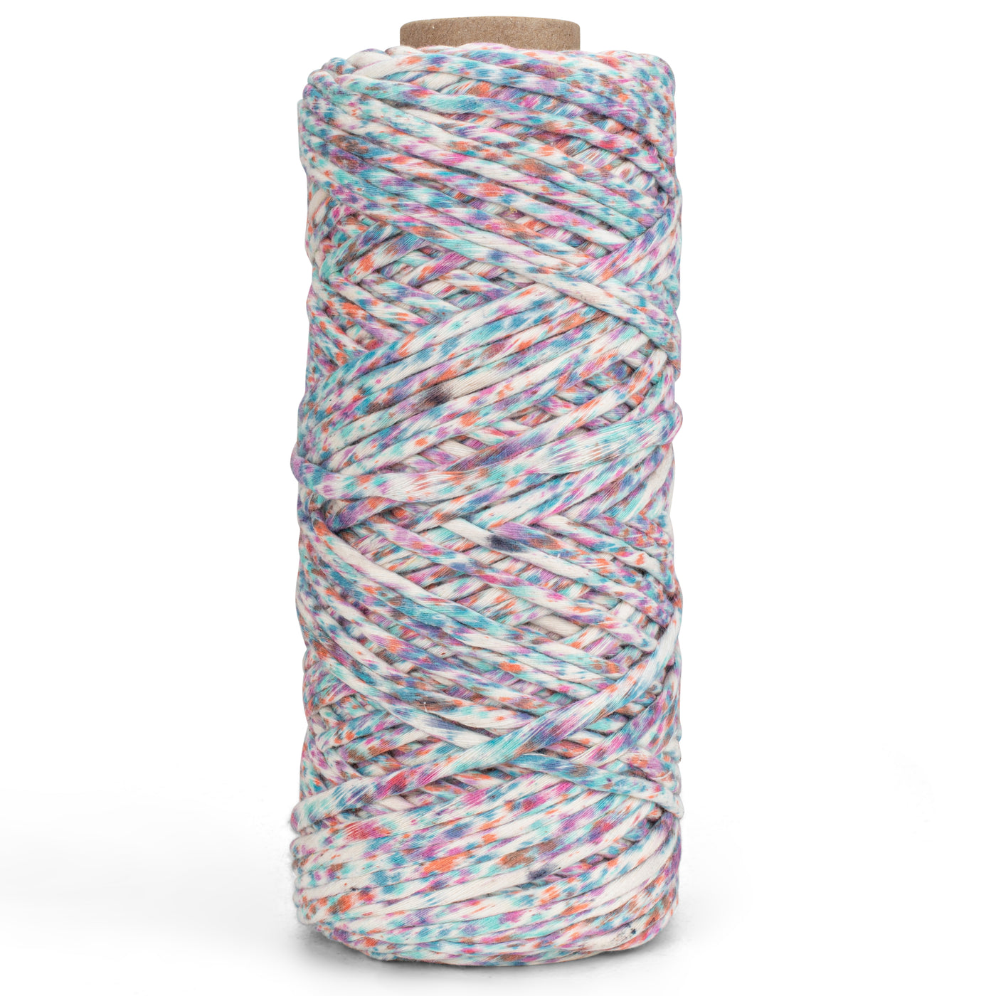 Hand Painted Confetti Soft Cotton Cord 4mm - 1 Single Strand - Aurora