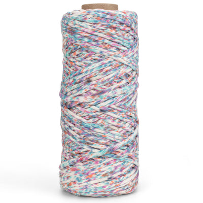 Hand Painted Confetti Soft Cotton Cord 4mm - 1 Single Strand - Aurora
