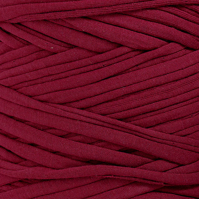 Recycled T-Shirt Fabric Yarn - Berry Red Color