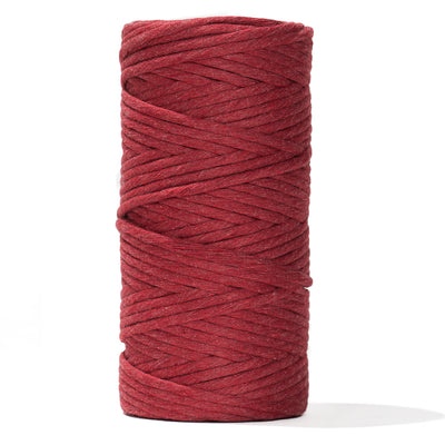 SOFT COTTON CORD ZERO WASTE 4 MM - 1 SINGLE STRAND - BERRY RED COLOR