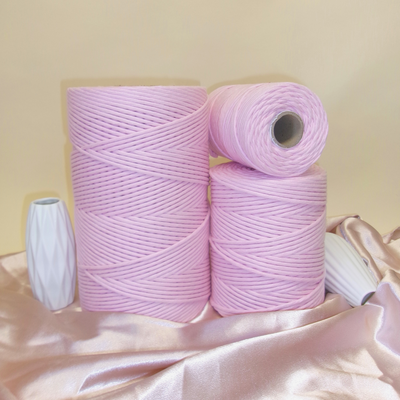 Soft Cotton Cord Zero Waste 4mm Single Strand - Baby Pink Color