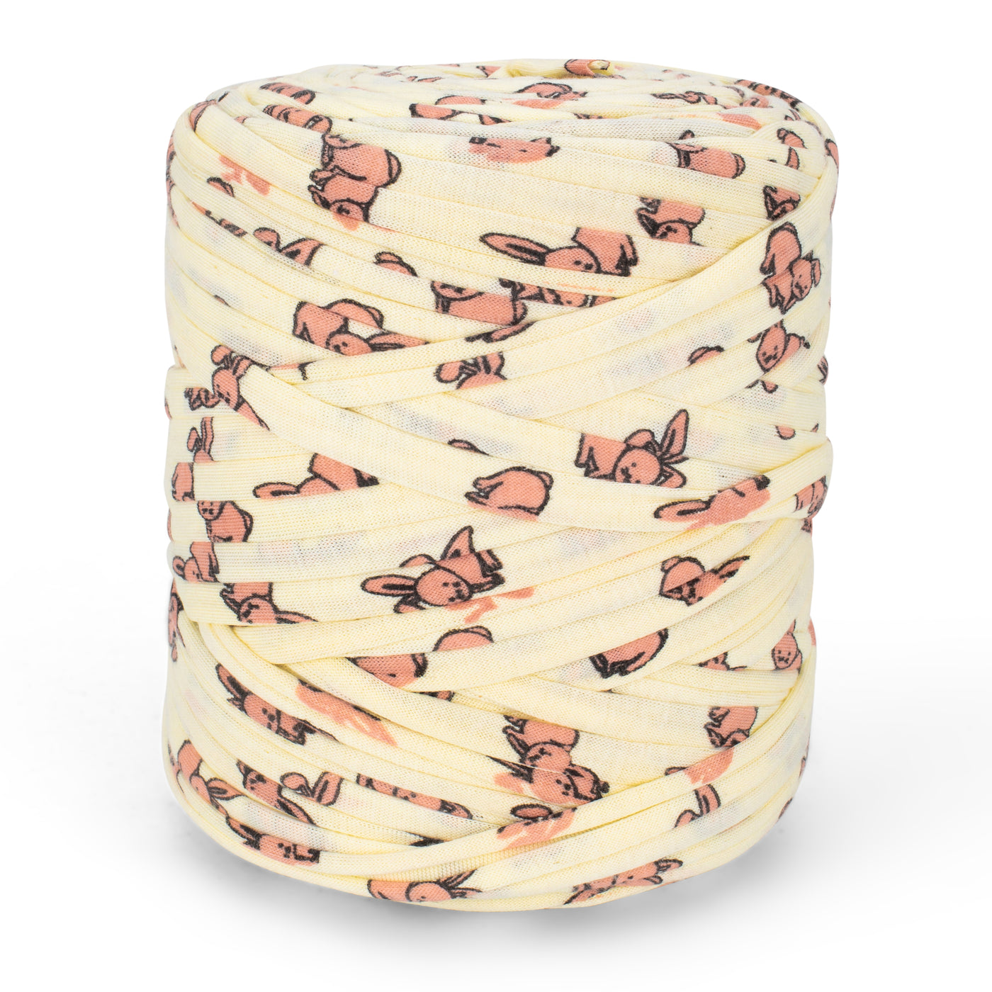 Printed Recycled T-Shirt Fabric Yarn - Bunny Crew