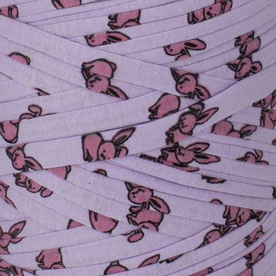 Printed Recycled T-Shirt Fabric Yarn - Bunny Land