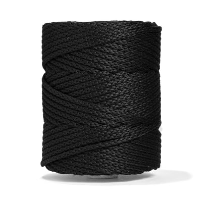OUTDOOR RECYCLED BRAIDED CORD 6 MM - BLACK COLOR