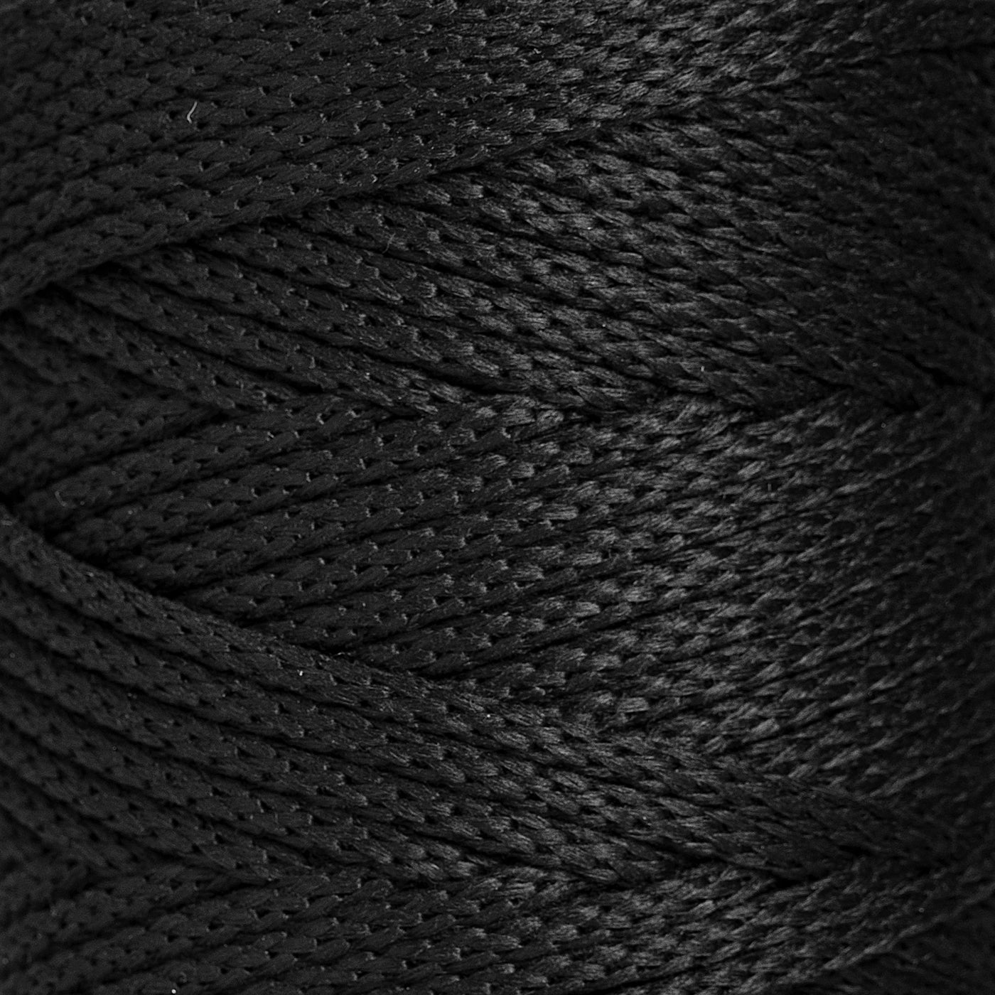 OUTDOOR RECYCLED BRAIDED CORD 6 MM - BLACK COLOR