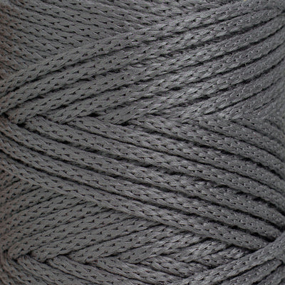 OUTDOOR RECYCLED BRAIDED CORD 6 MM -  CHARCOAL GRAY COLOR