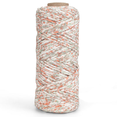 Hand Painted Confetti Soft Cotton Cord 4mm - 1 Single Strand - Cardinal