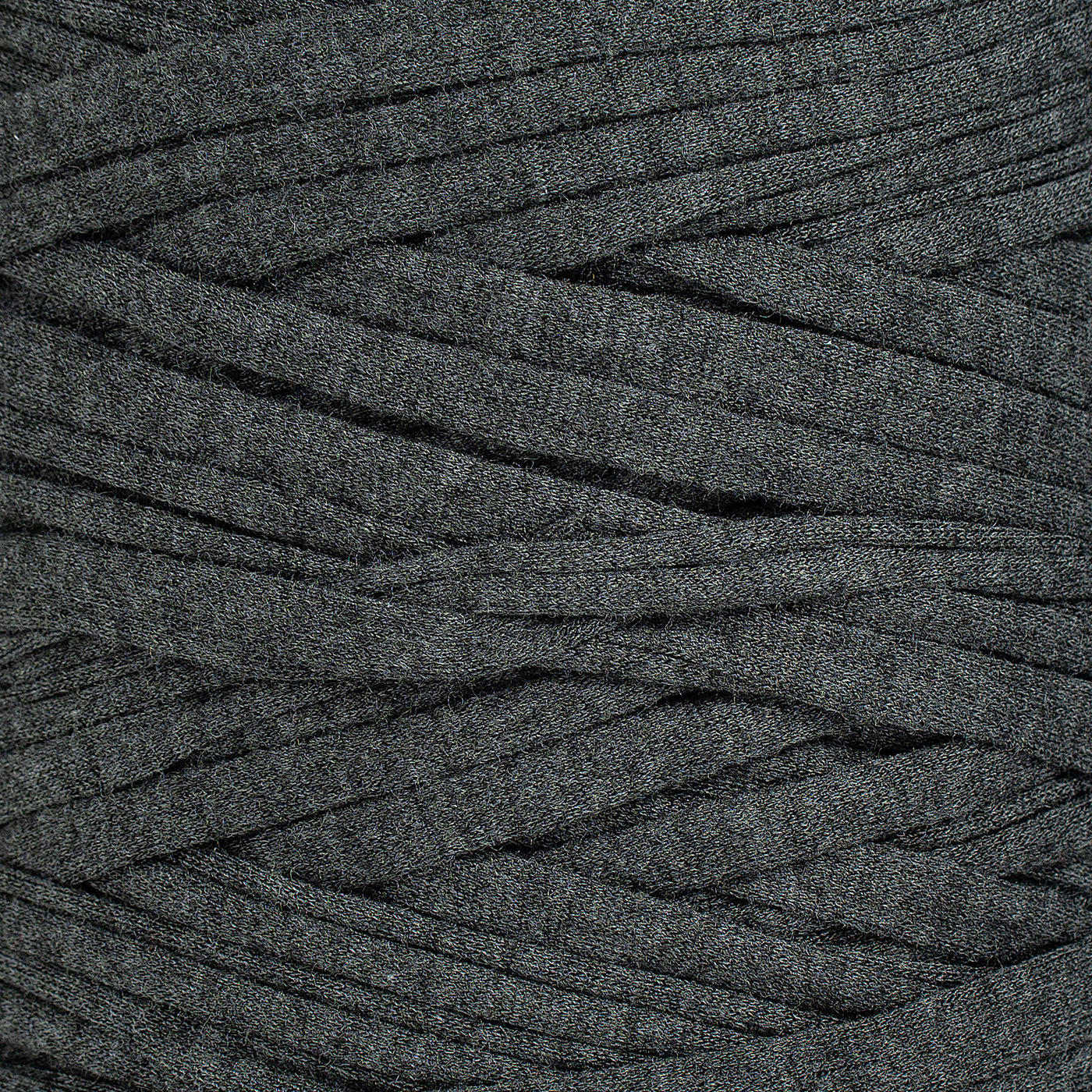 Recycled T-Shirt Fabric Yarn - Dark Heather Gray Color