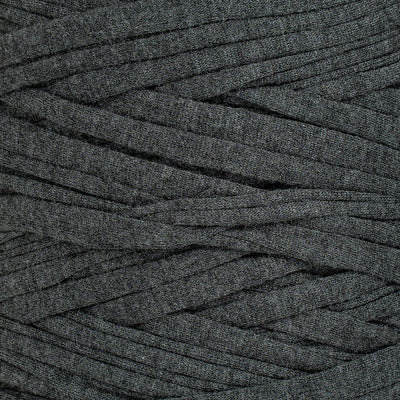 Recycled T-Shirt Fabric Yarn - Dark Heather Gray Color