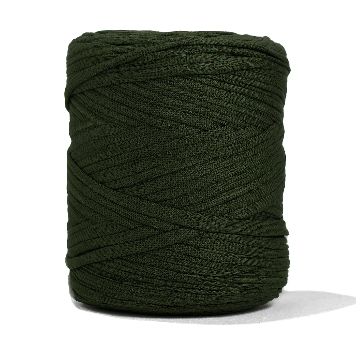 Recycled T-Shirt Fabric Yarn - Deep Green Color