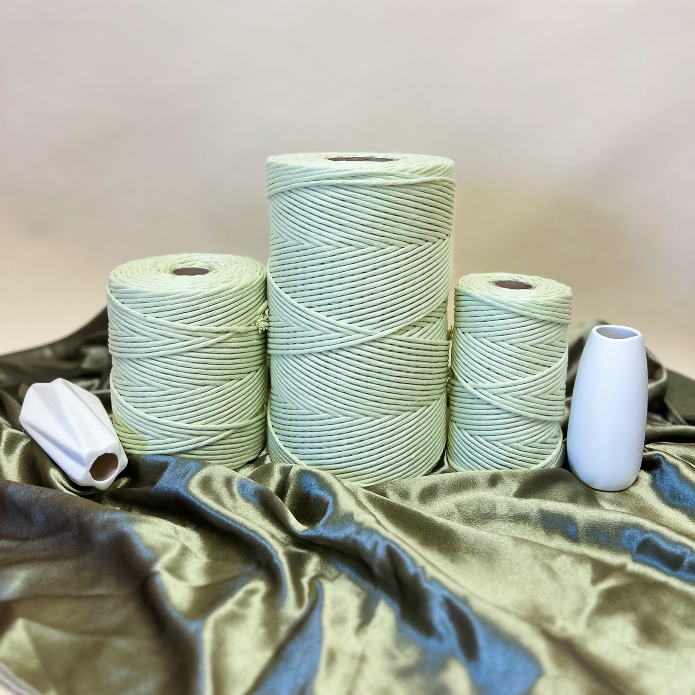 Soft Cotton Cord Zero Waste 4mm Single Strand - Dill Color