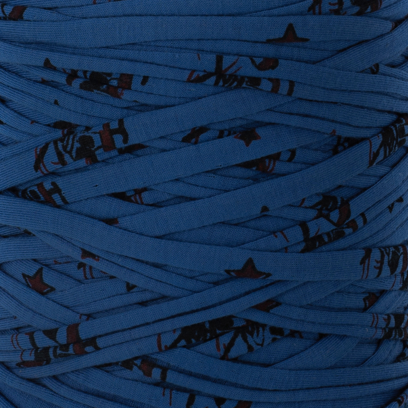 Printed Recycled T-Shirt Fabric Yarn - Electric Sky