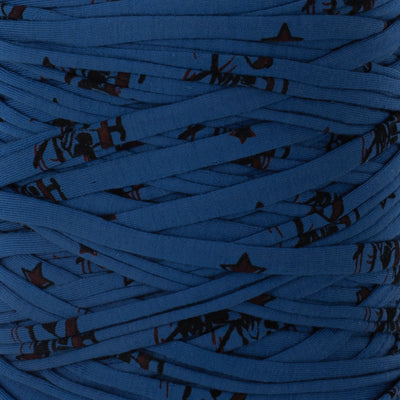 Printed Recycled T-Shirt Fabric Yarn - Electric Sky