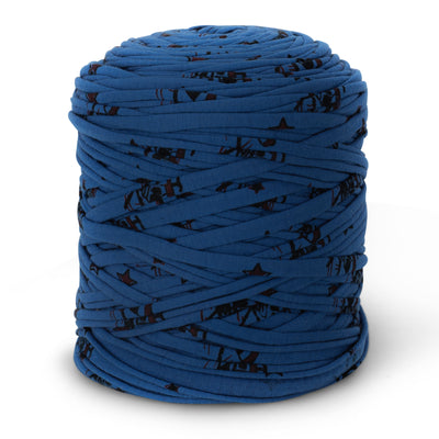 Printed Recycled T-Shirt Fabric Yarn - Electric Sky