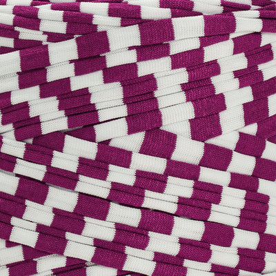 Printed Recycled T-Shirt Fabric Yarn - Geometric Purple