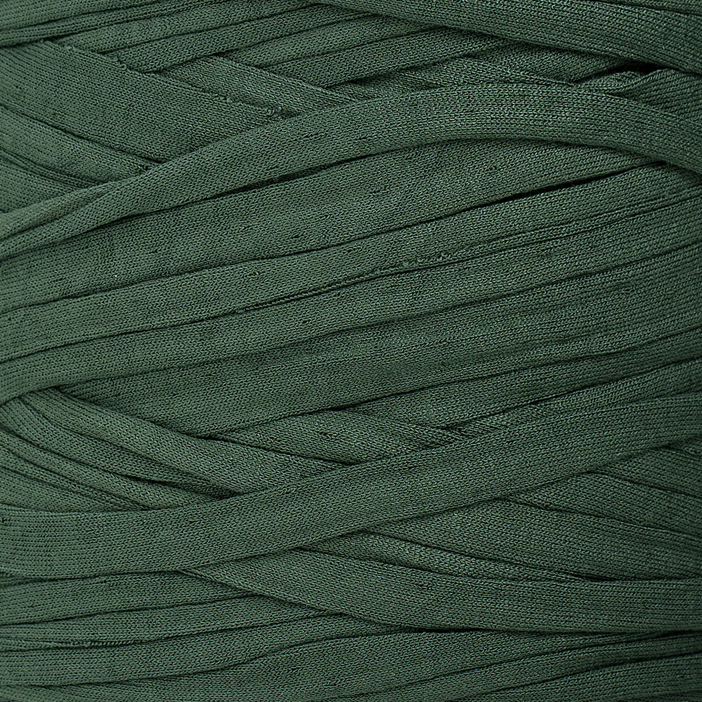 Recycled T-Shirt Fabric Yarn - Forest Green Color