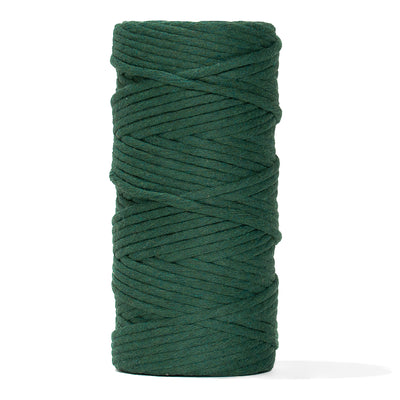 SOFT COTTON CORD ZERO WASTE 4 MM - 1 SINGLE STRAND - FOREST GREEN COLOR