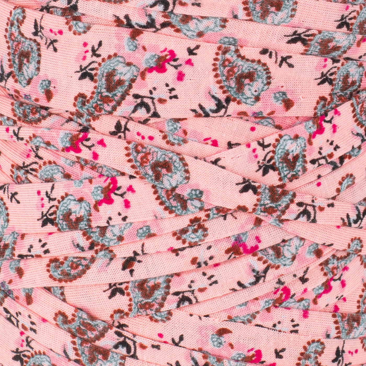 Printed Recycled T-Shirt Fabric Yarn - Groovy Petals