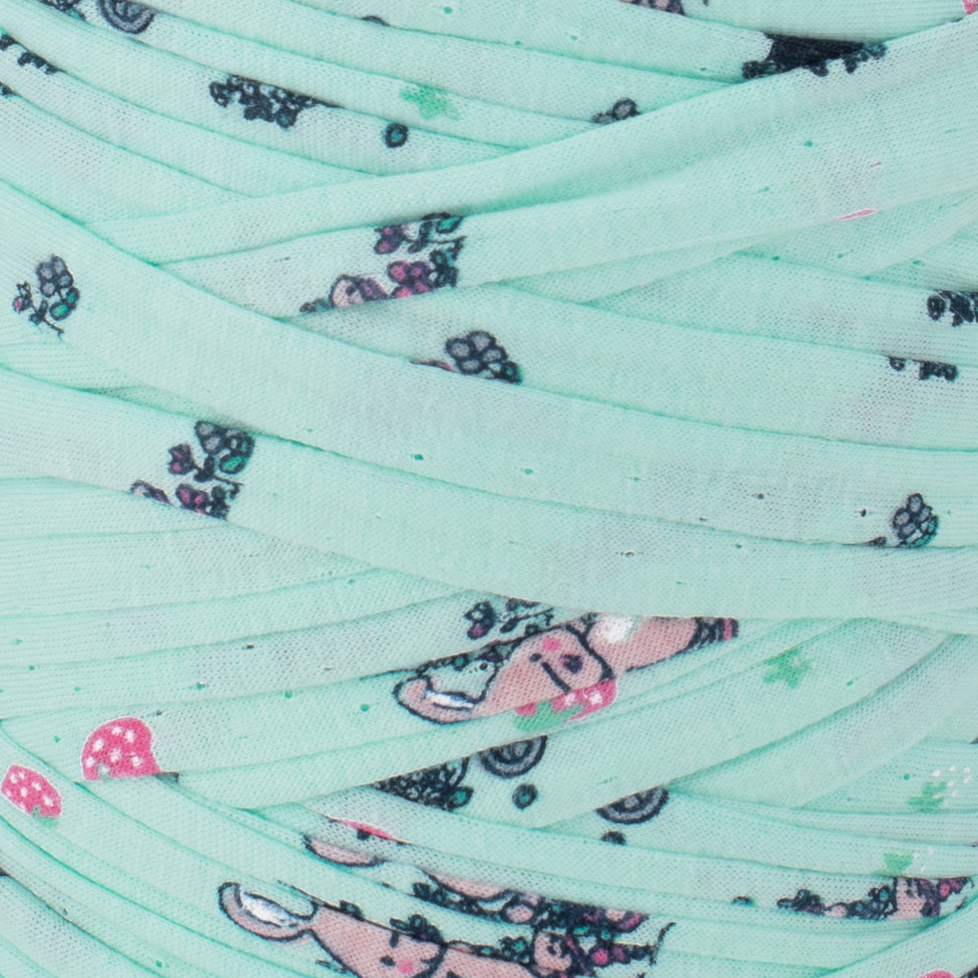 Printed Recycled T-Shirt Fabric Yarn - Happy Bunnies