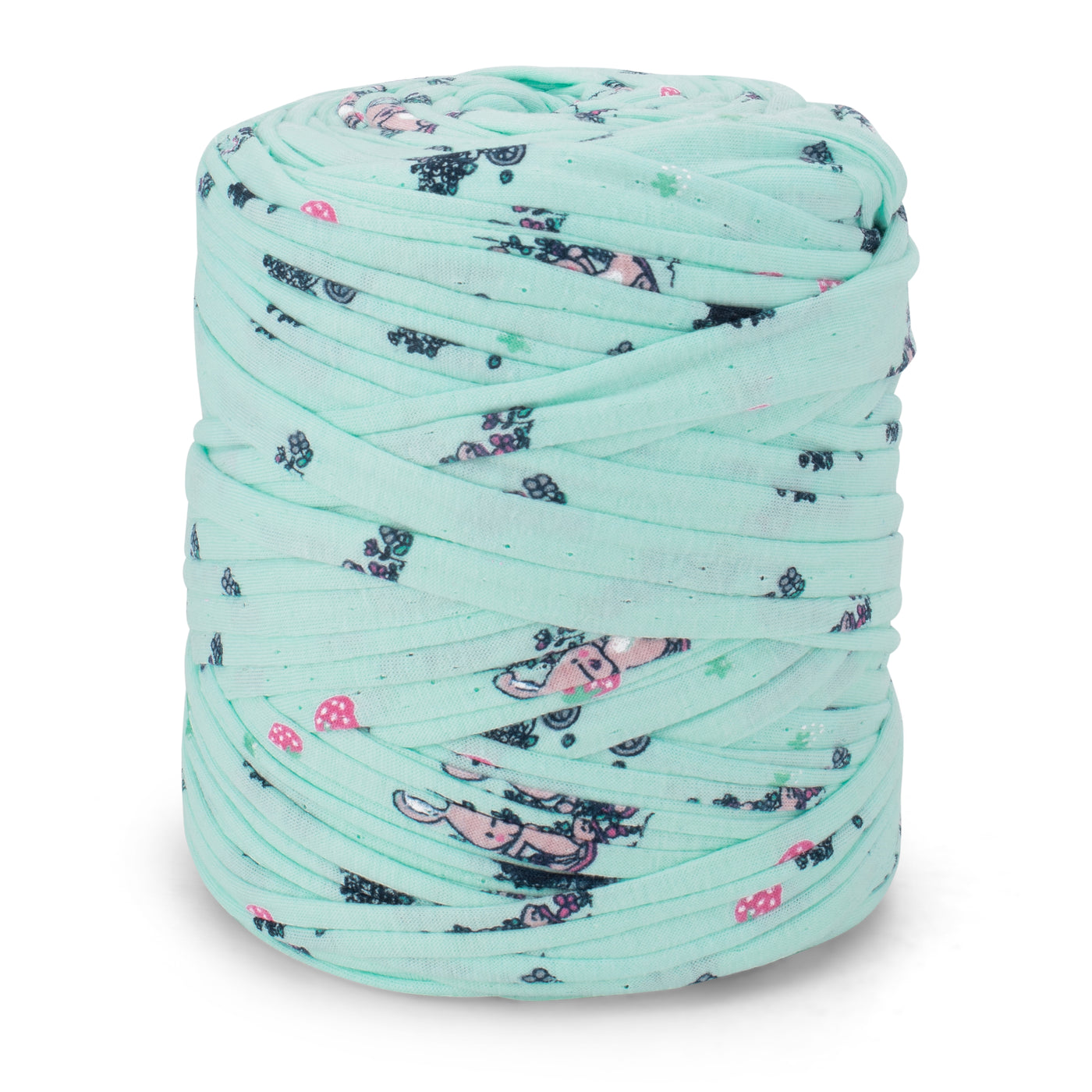 Printed Recycled T-Shirt Fabric Yarn - Happy Bunnies