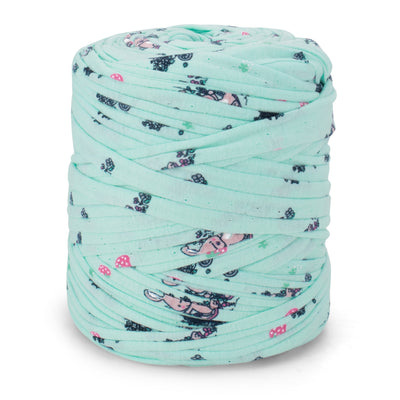 Printed Recycled T-Shirt Fabric Yarn - Happy Bunnies