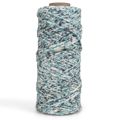 Hand Painted Confetti Soft Cotton Cord 4mm - 1 Single Strand - Kingfisher