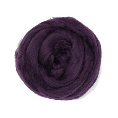 MERINO WOOL ROVING - AUBERGINE