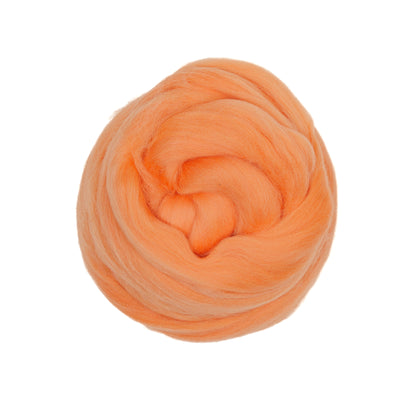 MERINO WOOL ROVING - CARROT ORANGE
