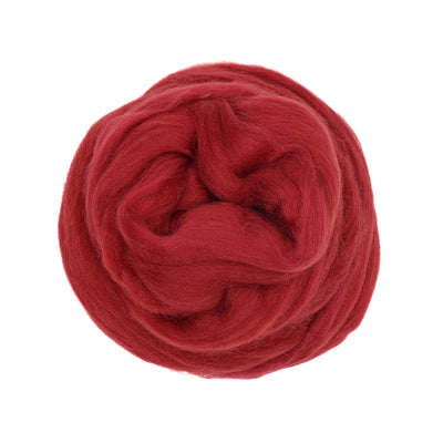 MERINO WOOL ROVING - CRANBERRY