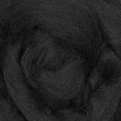 MERINO WOOL ROVING - BLACK