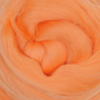 MERINO WOOL ROVING - CARROT ORANGE