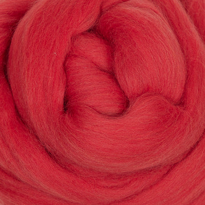 MERINO WOOL ROVING - POPPY RED