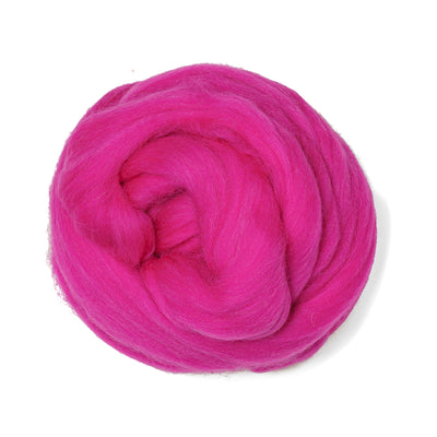 MERINO WOOL ROVING - FRENCH PINK