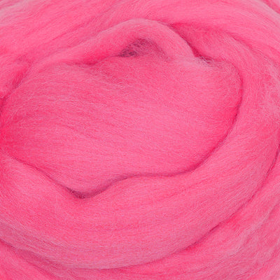 MERINO WOOL ROVING - HOT PINK