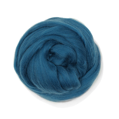 MERINO WOOL ROVING - INDIGO BLUE