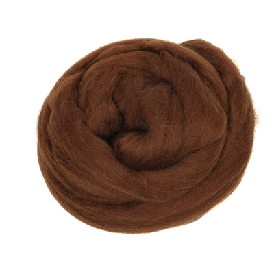 MERINO WOOL ROVING - MILK CHOCOLATE