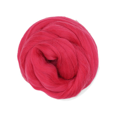 MERINO WOOL ROVING - RASPBERRY