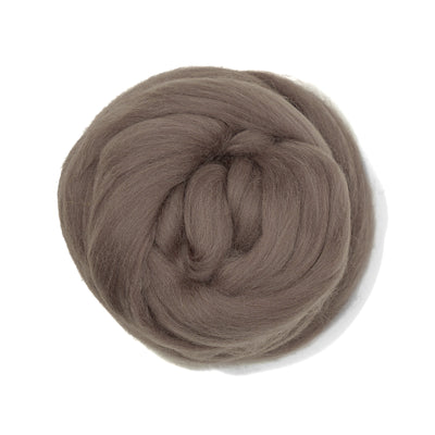 MERINO WOOL ROVING - STONE GRAY