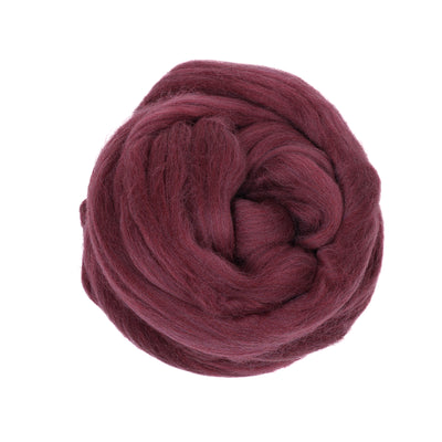 MERINO WOOL ROVING - WINE