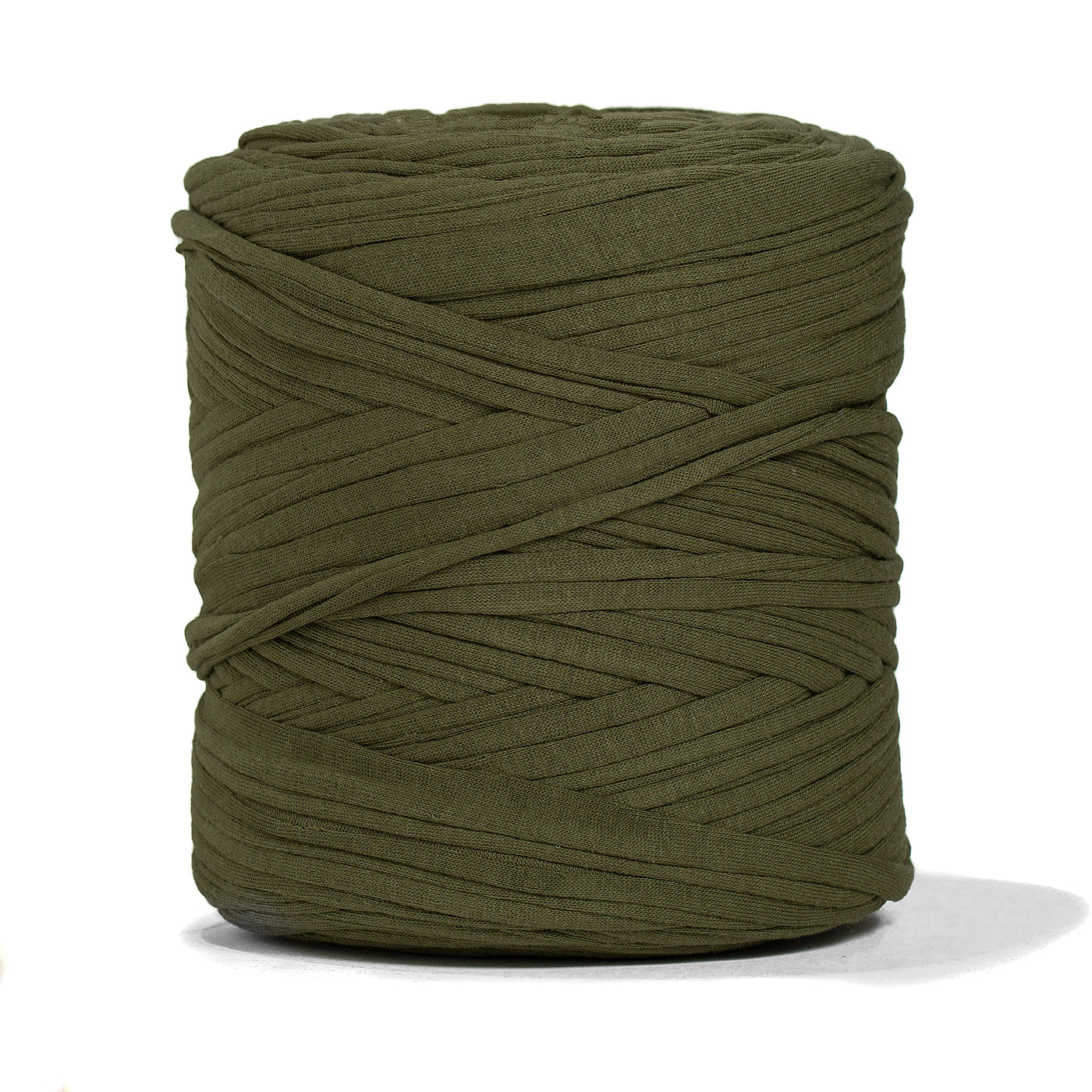 Recycled T-Shirt Fabric Yarn - Moss Green Color