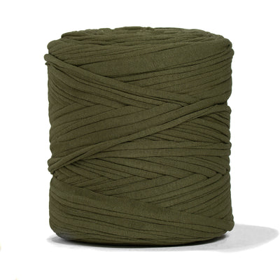 Recycled T-Shirt Fabric Yarn - Moss Green Color