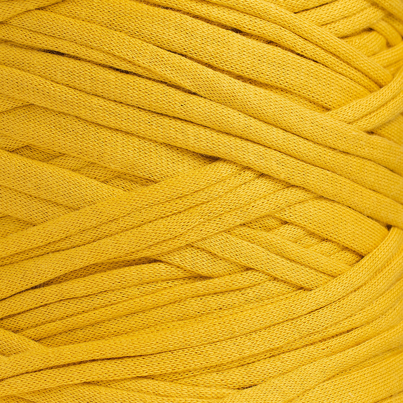 Recycled T-Shirt Fabric Yarn - Mustard Color