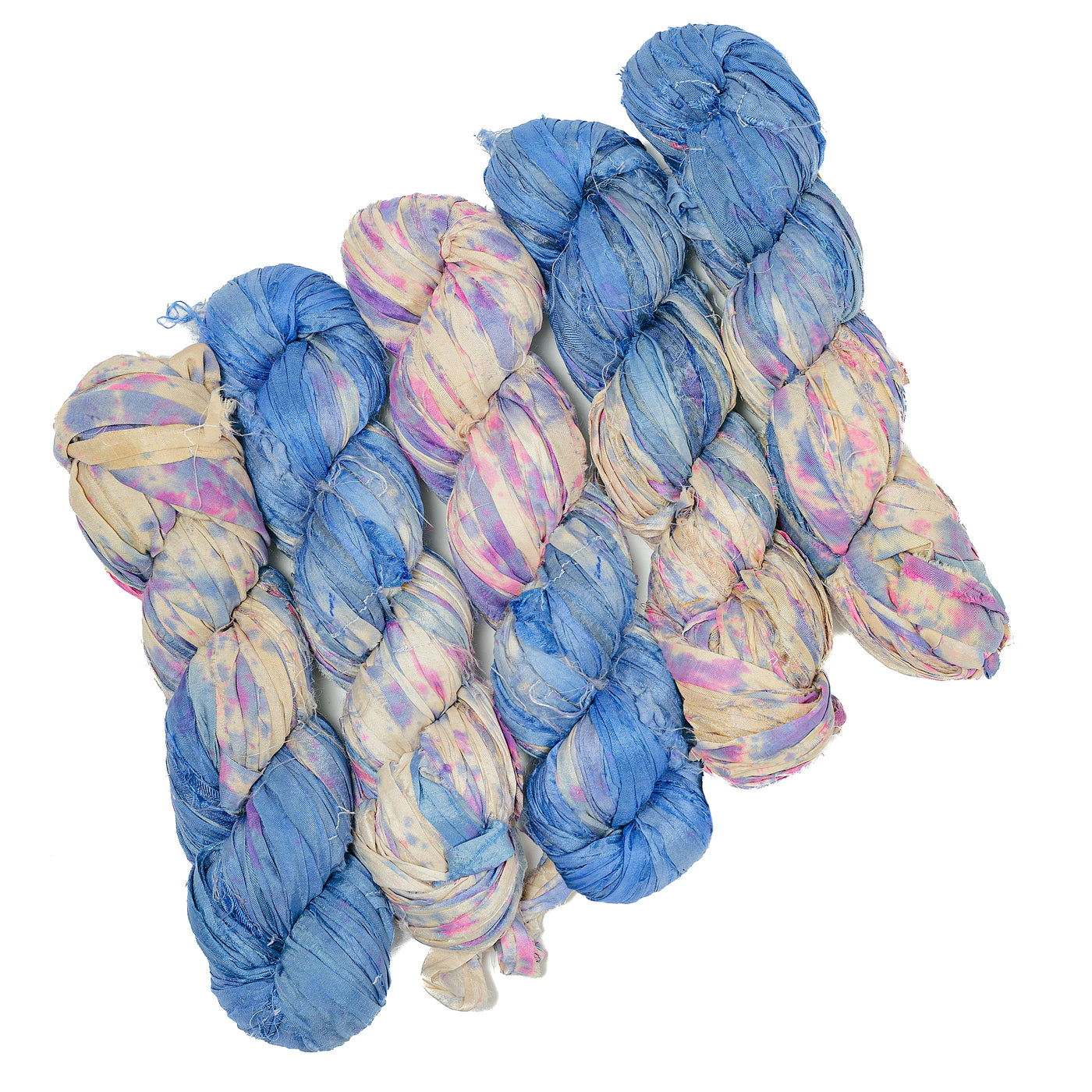 Tie Dye Recycled Sari Silk Ribbon