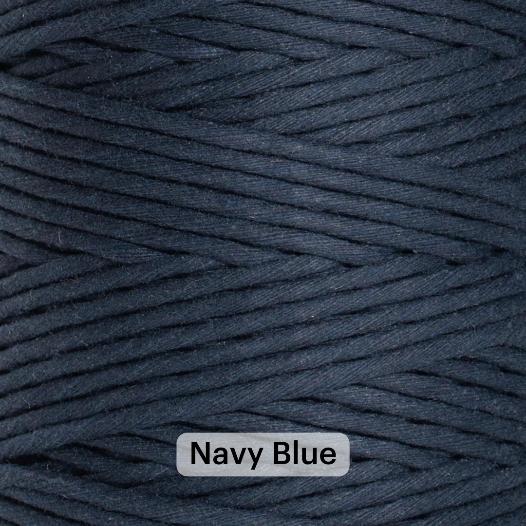 2mm 2 Strand Cotton Macrame Cord - Navy Blue 
