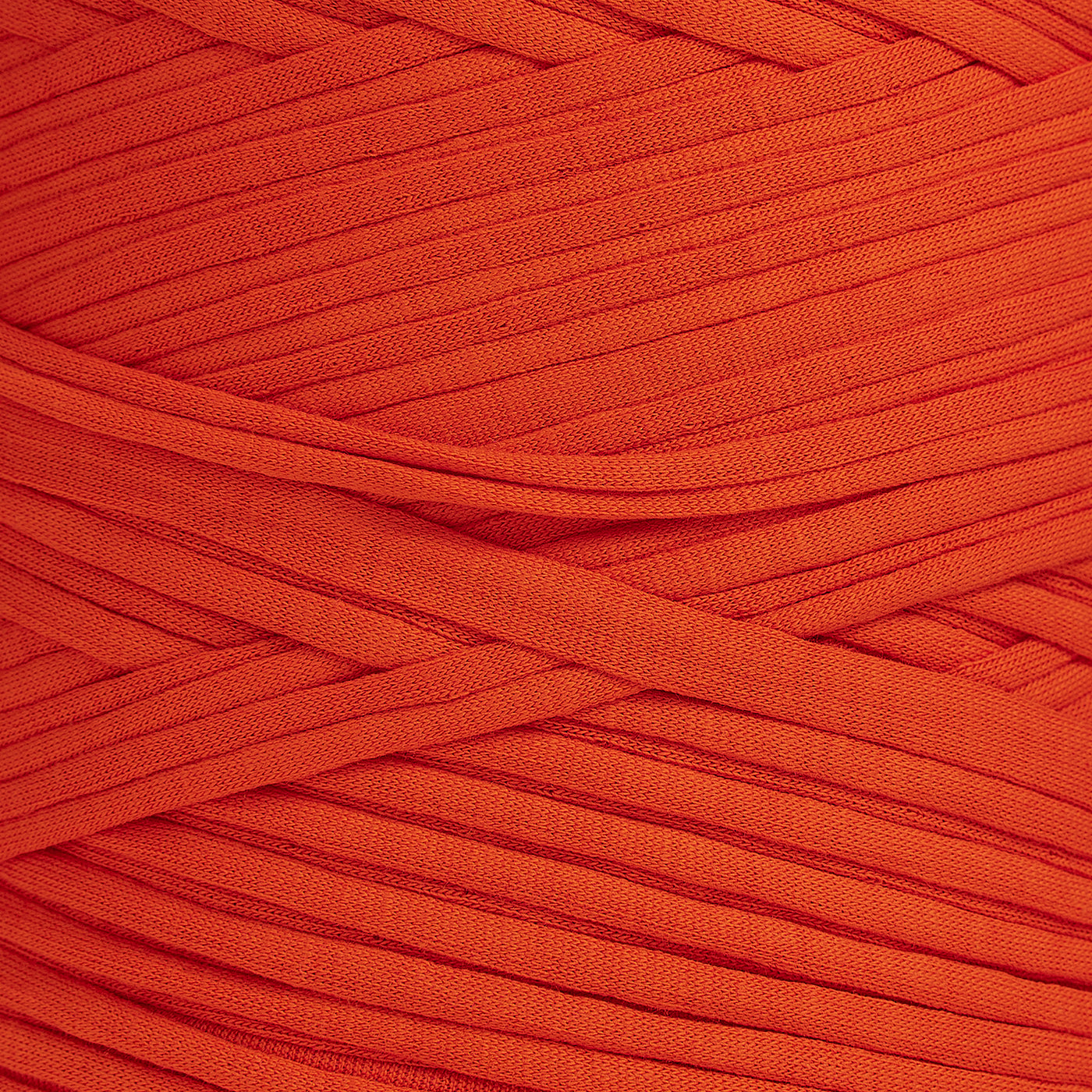 Recycled T-Shirt Fabric Yarn - Orange Color
